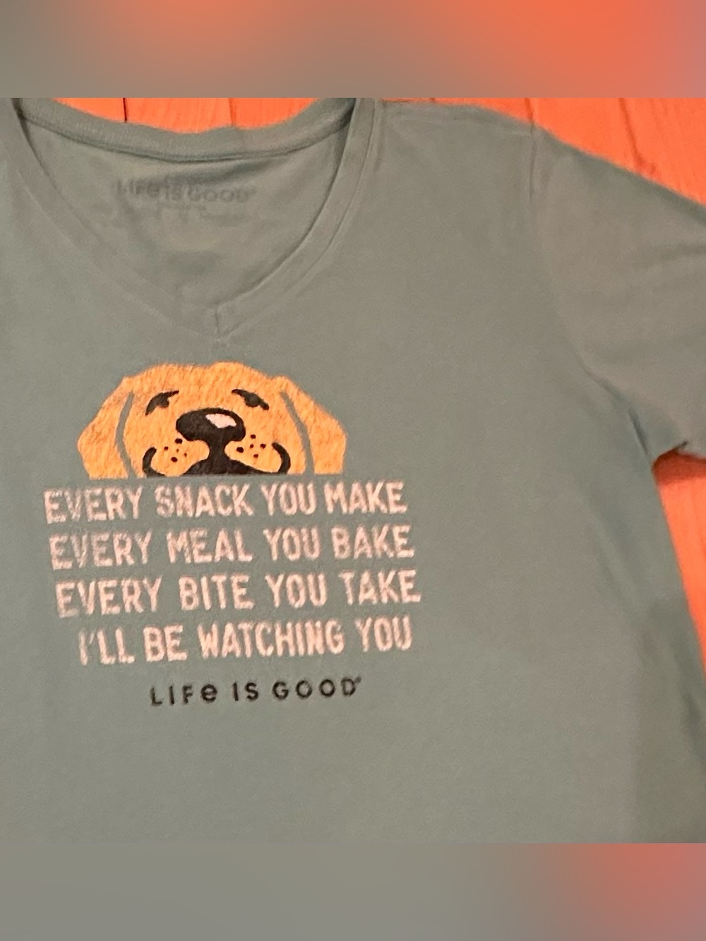 Life Is Good Women’s I’ll Be Watching You Crusher V-Neck Tee; Sz. S - Picture 2 of 8
